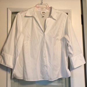Talbots Womens petites - white button down blouse